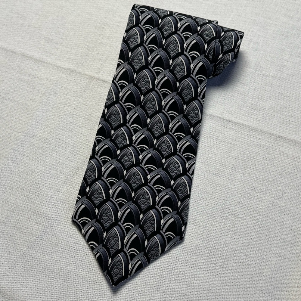 J. Garcia Neck Tie Black White Gray Silver